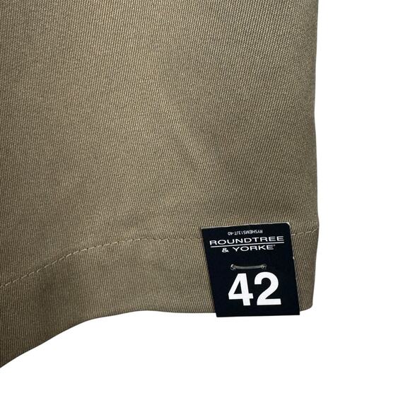 Roundtree & Yorke SZ 42 Travel Smart Shorts Classic Fit Flat Front Zip-Fly Tan - Picture 5 of 9